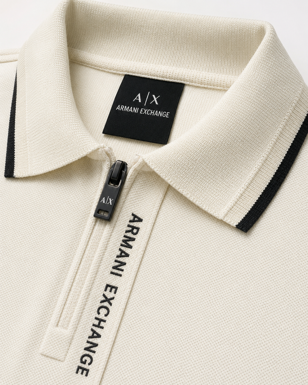 Men’s Off-White Zip-Placket Polo T-Shirt - view 4