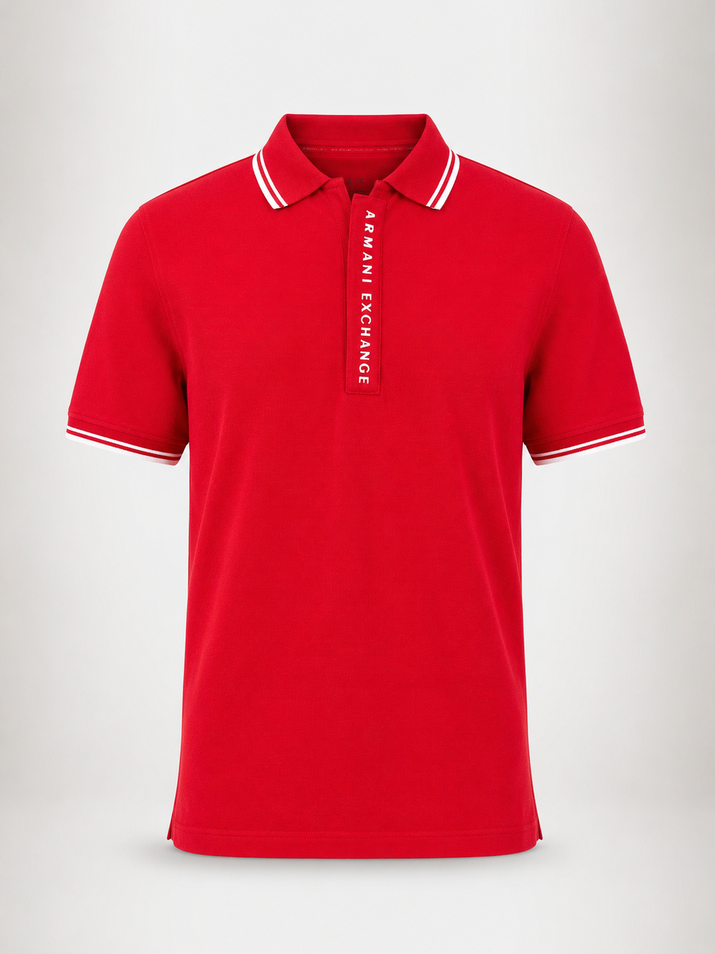 Men’s Red Zip-Placket Polo T-Shirt - front view