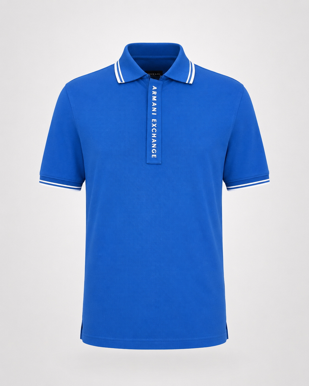 Men’s Vibrant Blue Zip-Placket Polo T-Shirt - front view