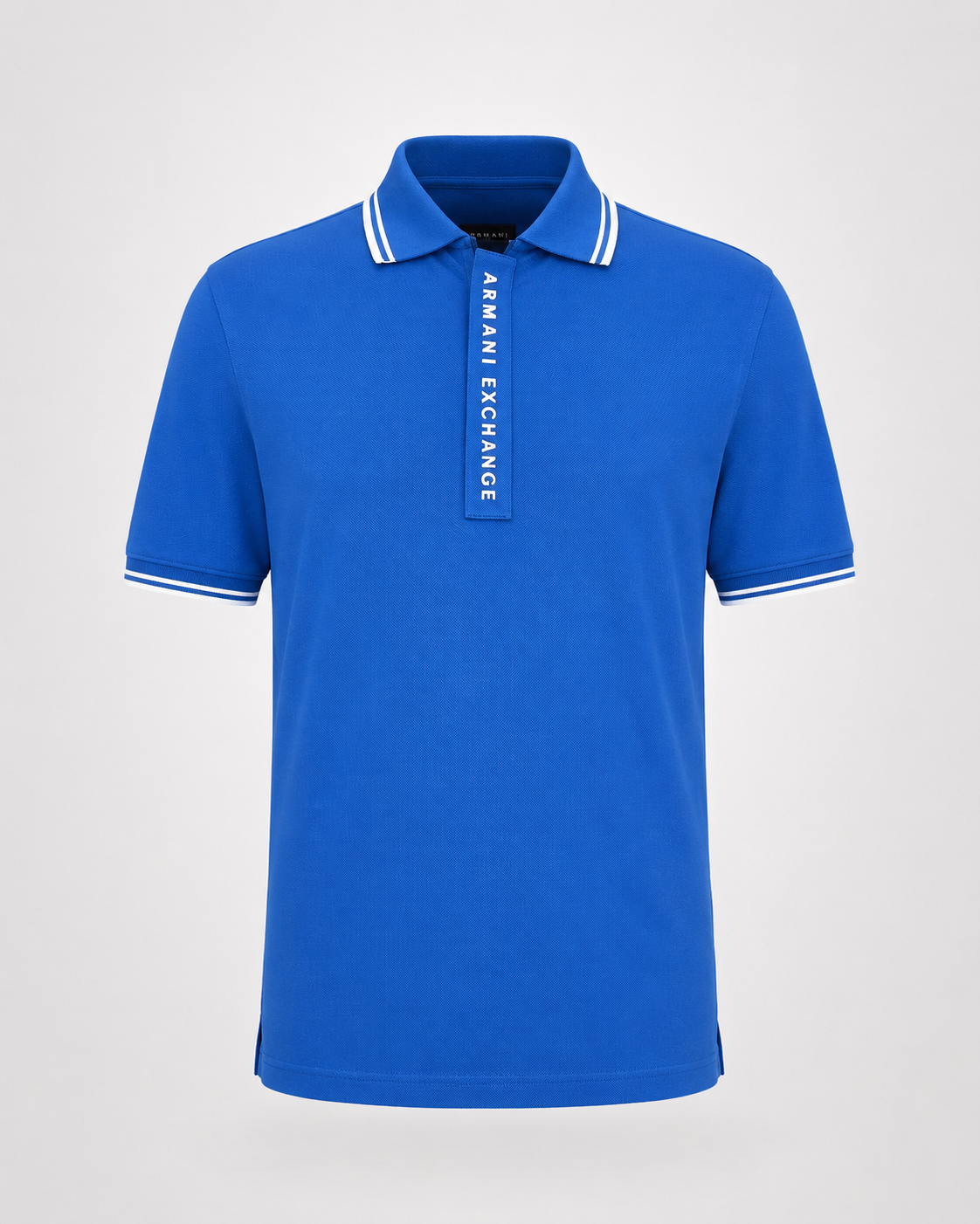 Men’s Vibrant Blue Zip-Placket Polo T-Shirt - front view