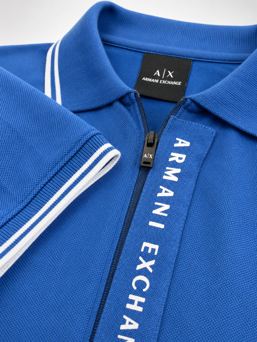 Men’s Vibrant Blue Zip-Placket Polo T-Shirt - view 4
