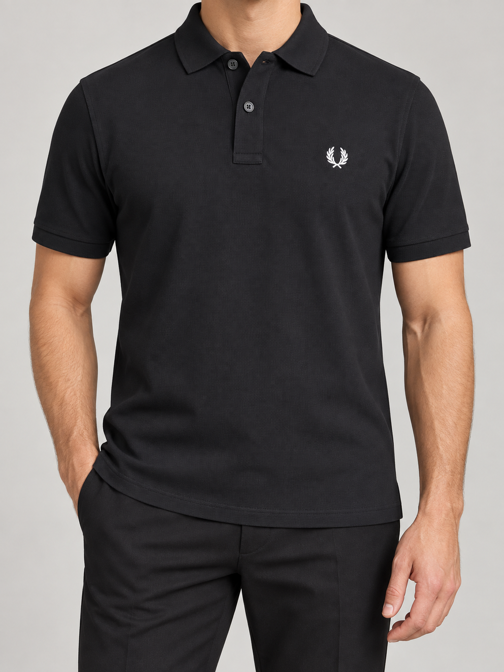 Black Classic Polo - front view