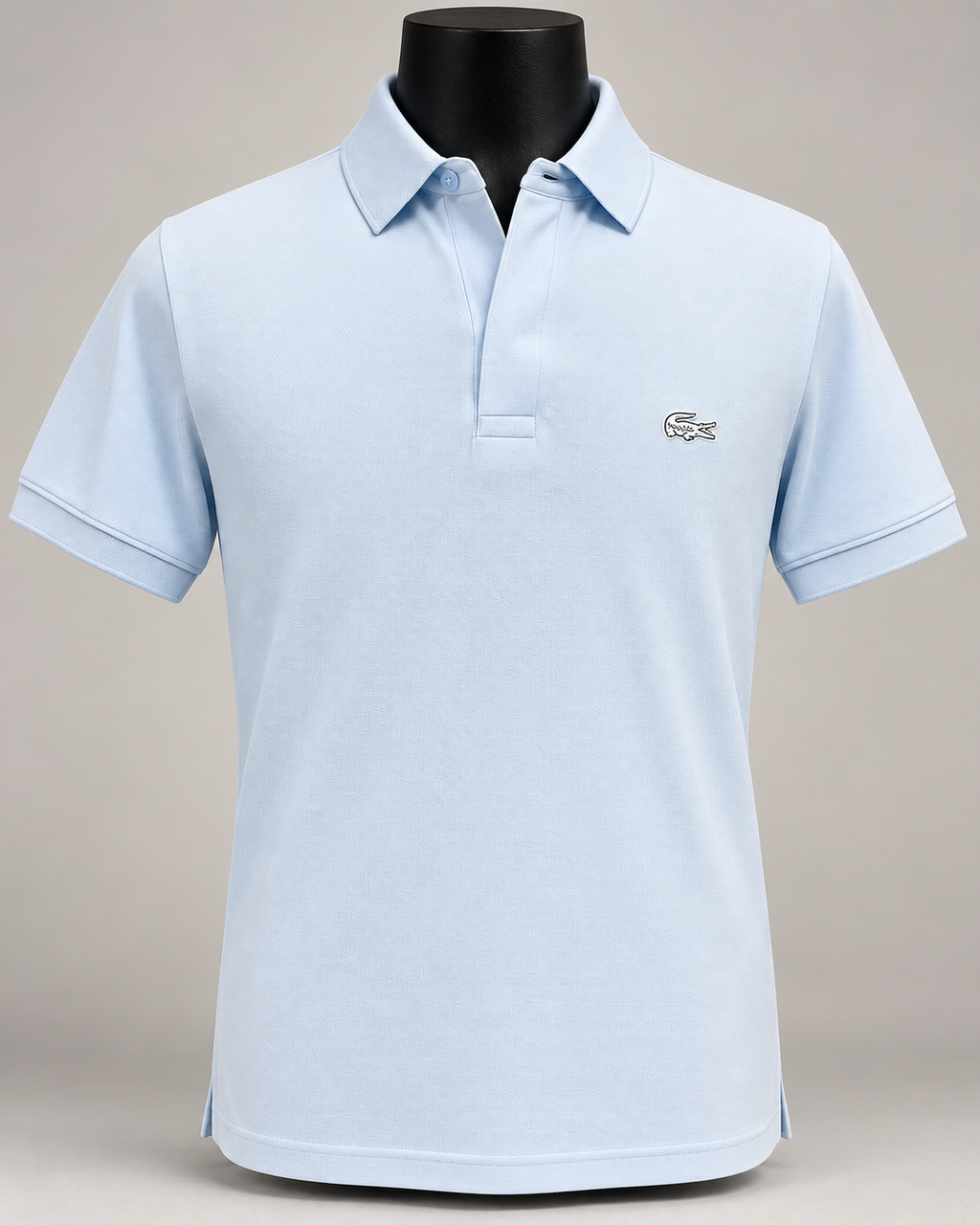 Ice-Blue Outlined-Croc Polo Shirt - view 4