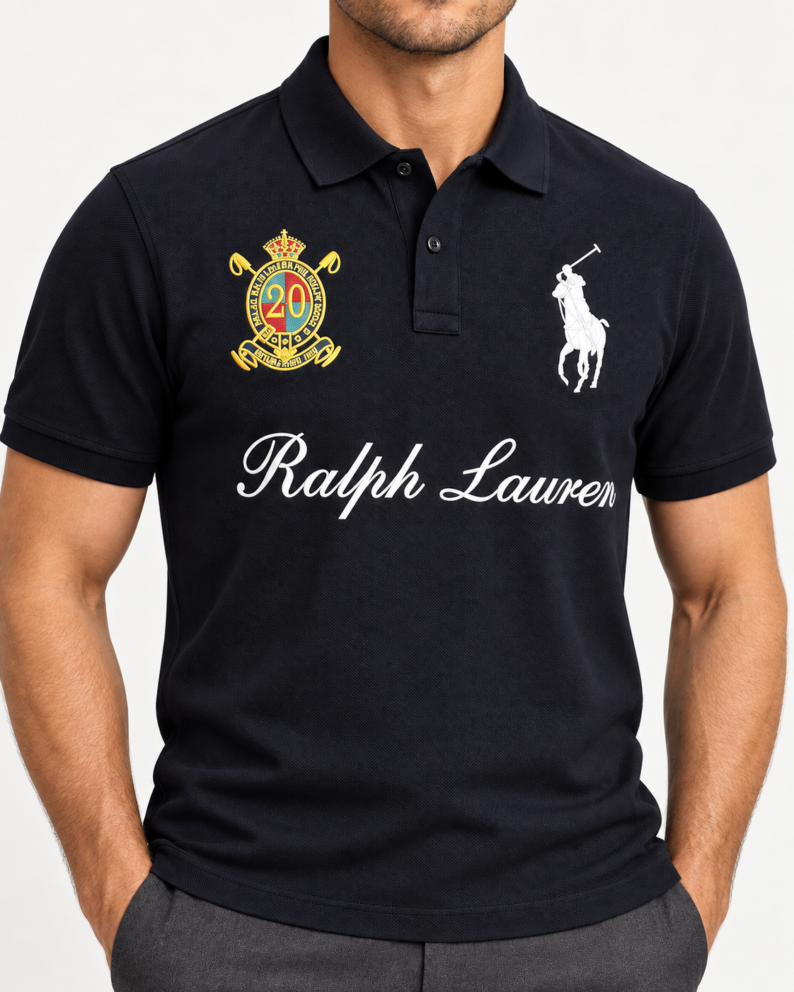 Black Three-Logo Polo Shirt - view 4