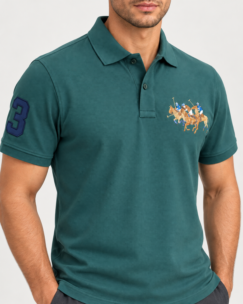 Forest-Green Big-Logo Polo Shirt - view 3