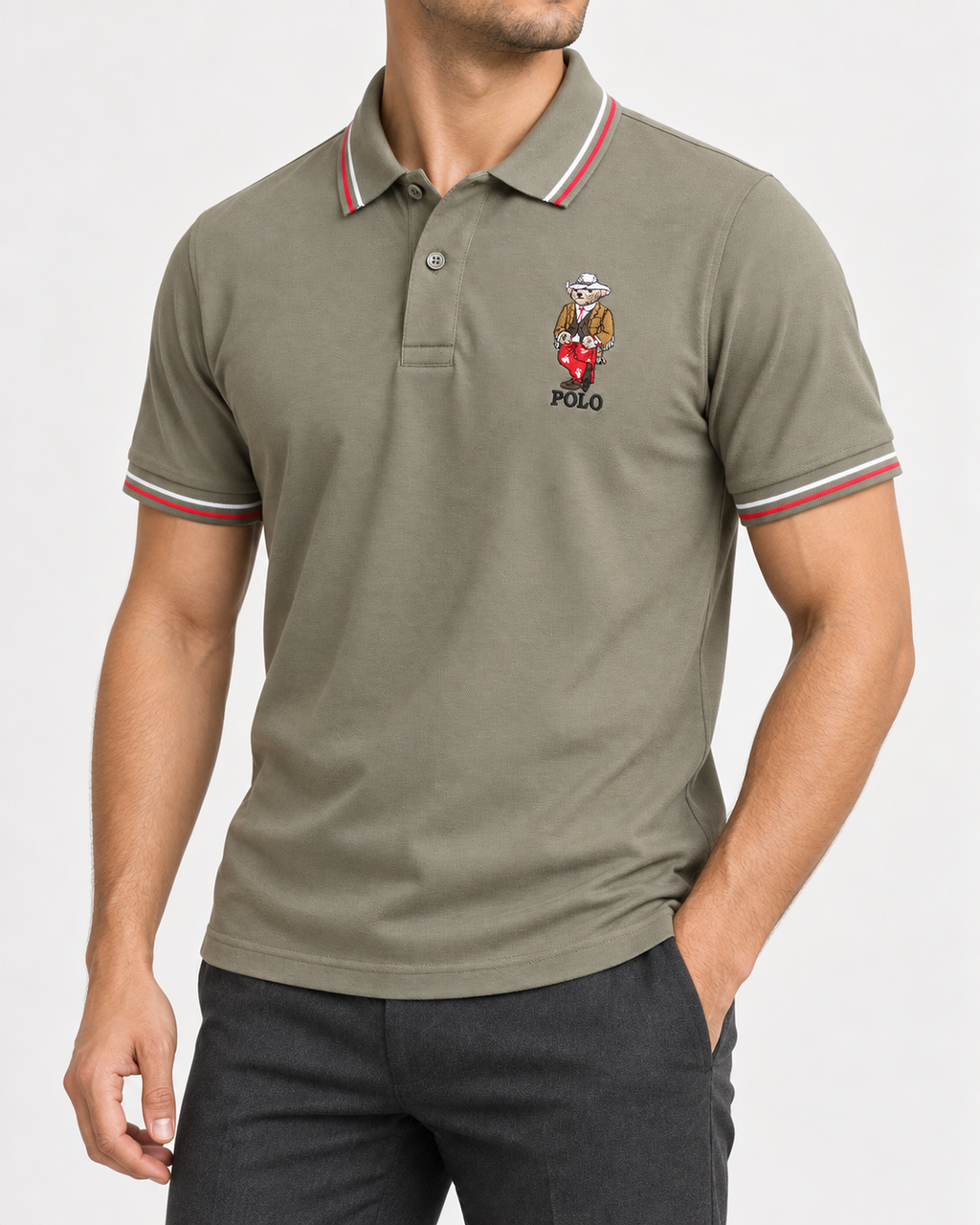 Olive Polo Bear T-Shirt - view 2