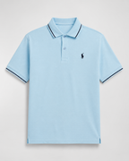 RL — Men’s Sky Blue Tipped-Collar Polo T-Shirt