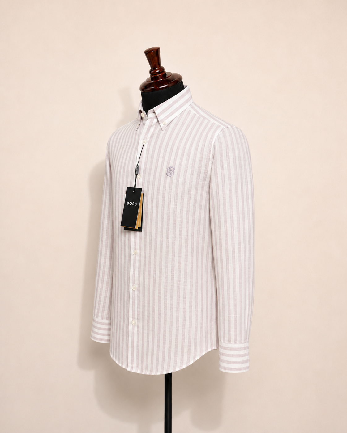 Men’s Blush Pink Striped Shirt - view 2