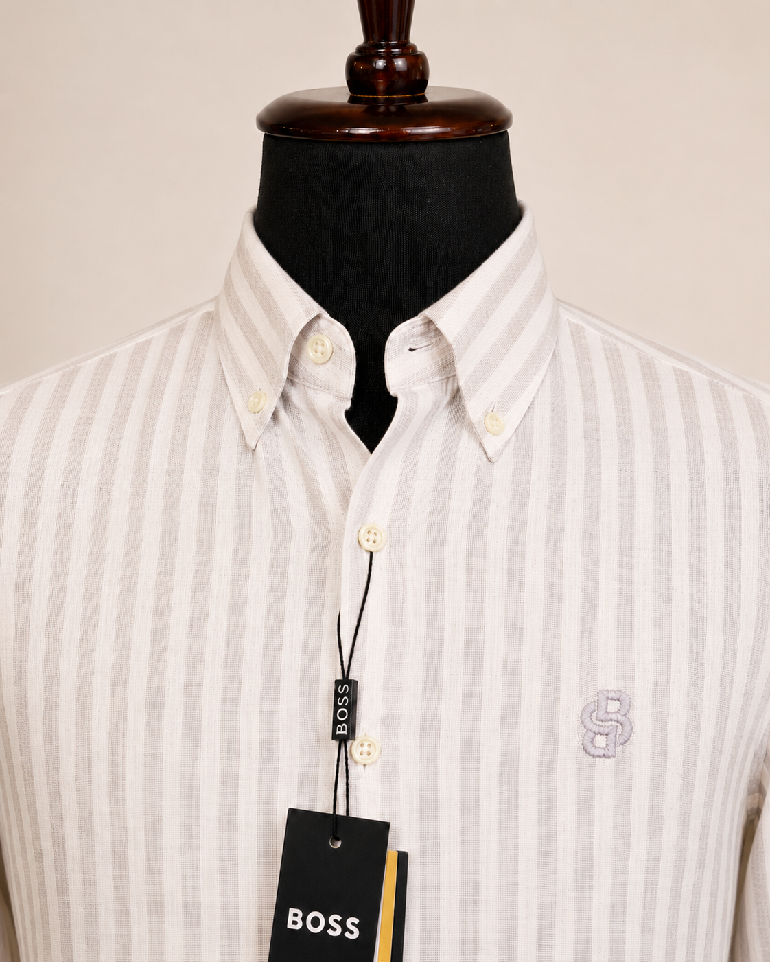 Men’s Blush Pink Striped Shirt - view 4
