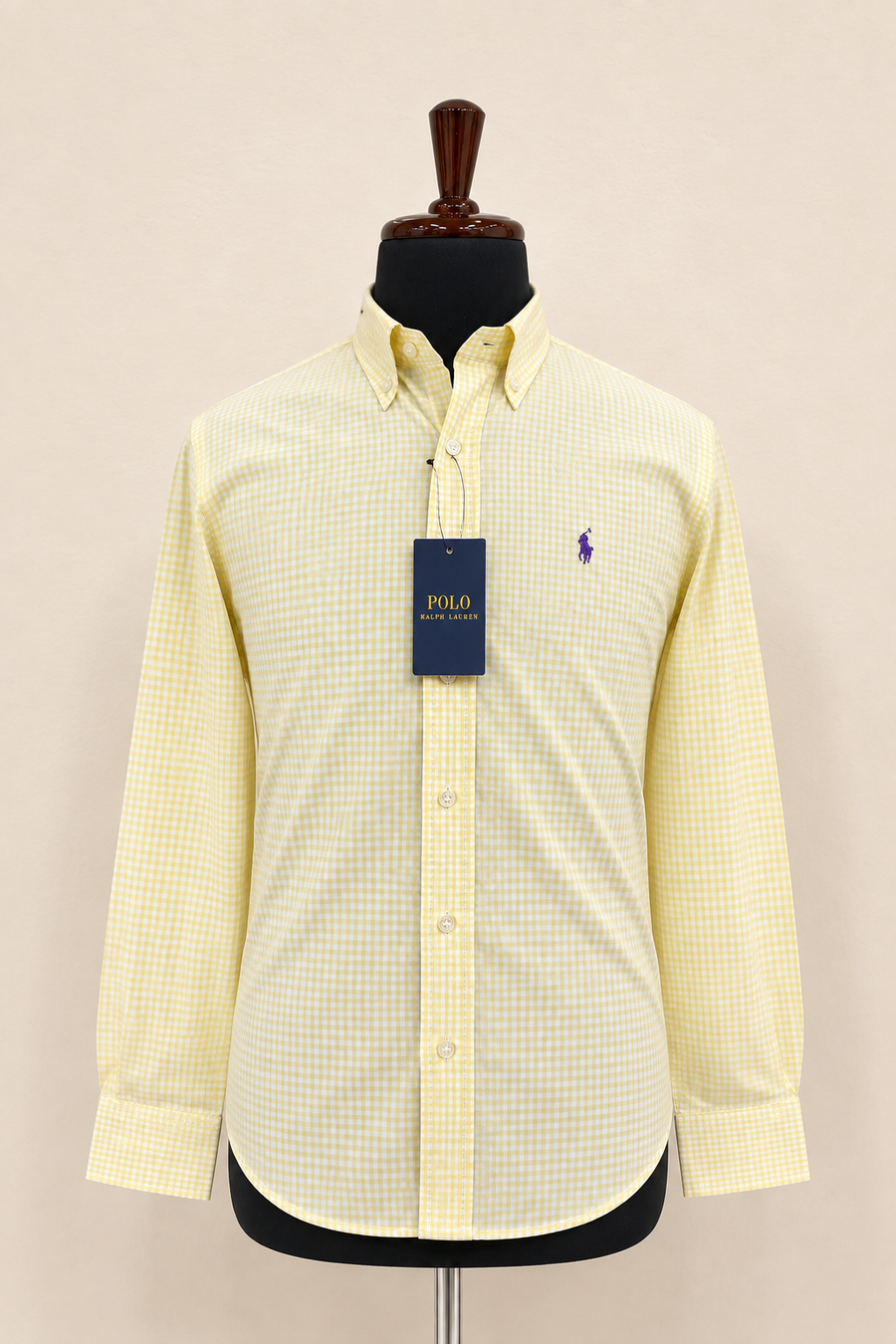 Men’s Yellow Gingham Shirt - front view