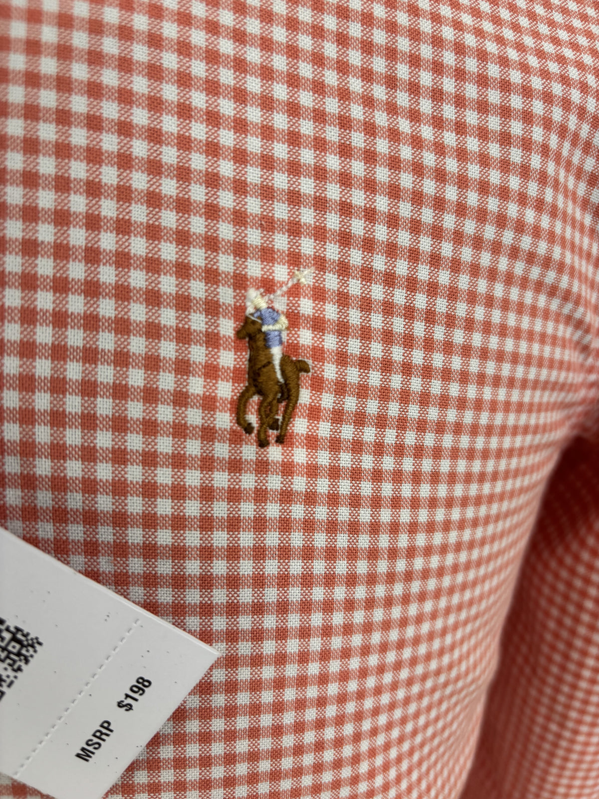 Men’s Coral & White Gingham Shirt - view 5