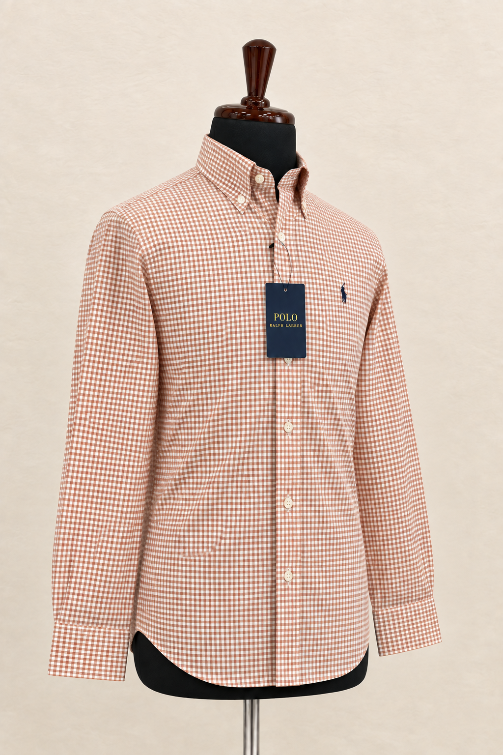 Men’s Rust & White Gingham Shirt - view 3