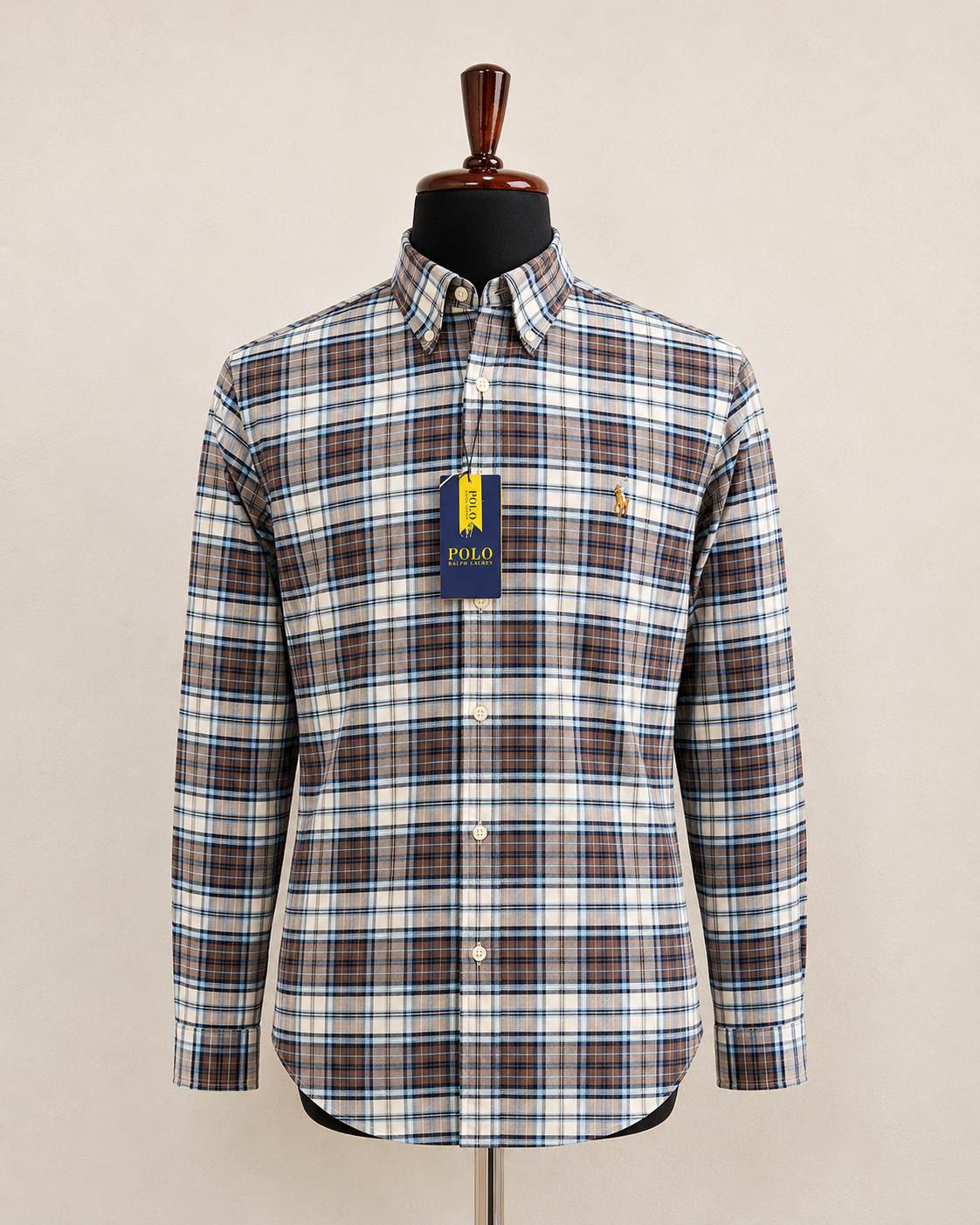 Men’s Heritage Brown Plaid Shirt - front view