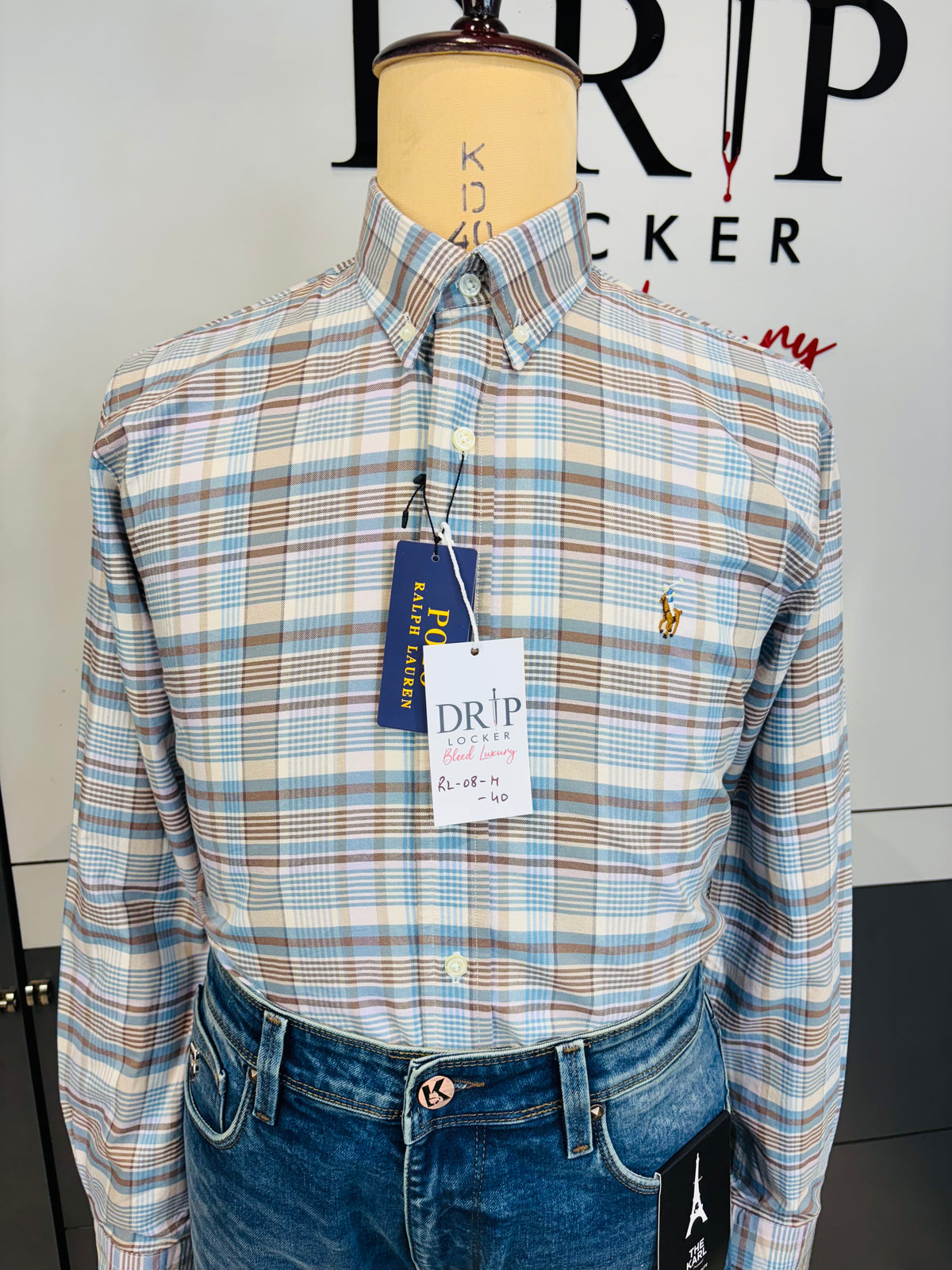Men’s Pastel Multicolour Check Shirt - front view