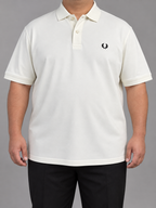 FP — Oversized Ivory Polo With Black Laurel Embroidery