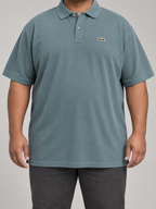 LCST — Oversized Slate-Sage Crocodile Patch Polo