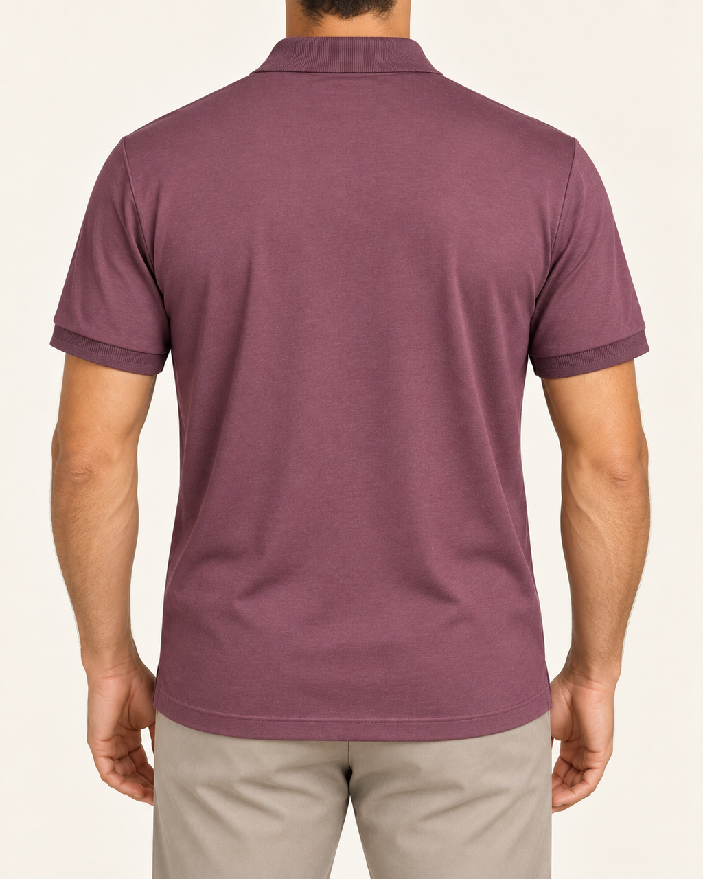 Maroon Rib Trim Crest Polo - view 3