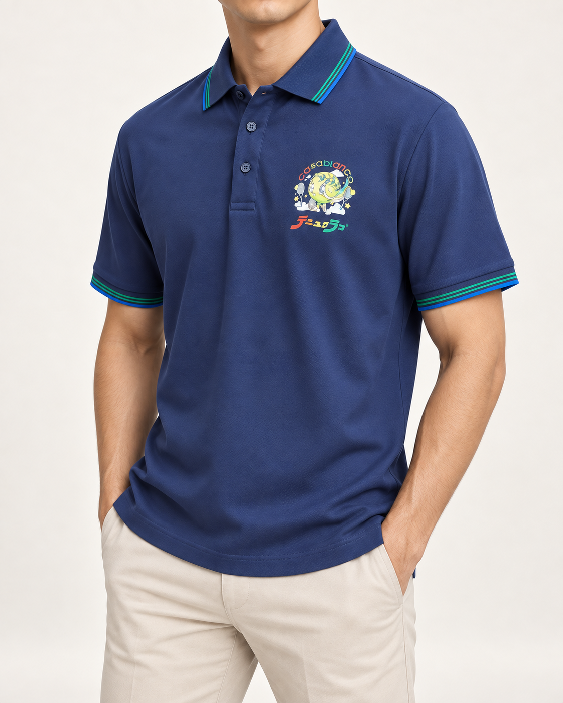 Navy Planet Graphic Polo Shirt - view 2