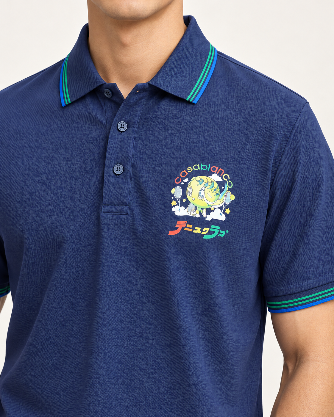 Navy Planet Graphic Polo Shirt - view 4