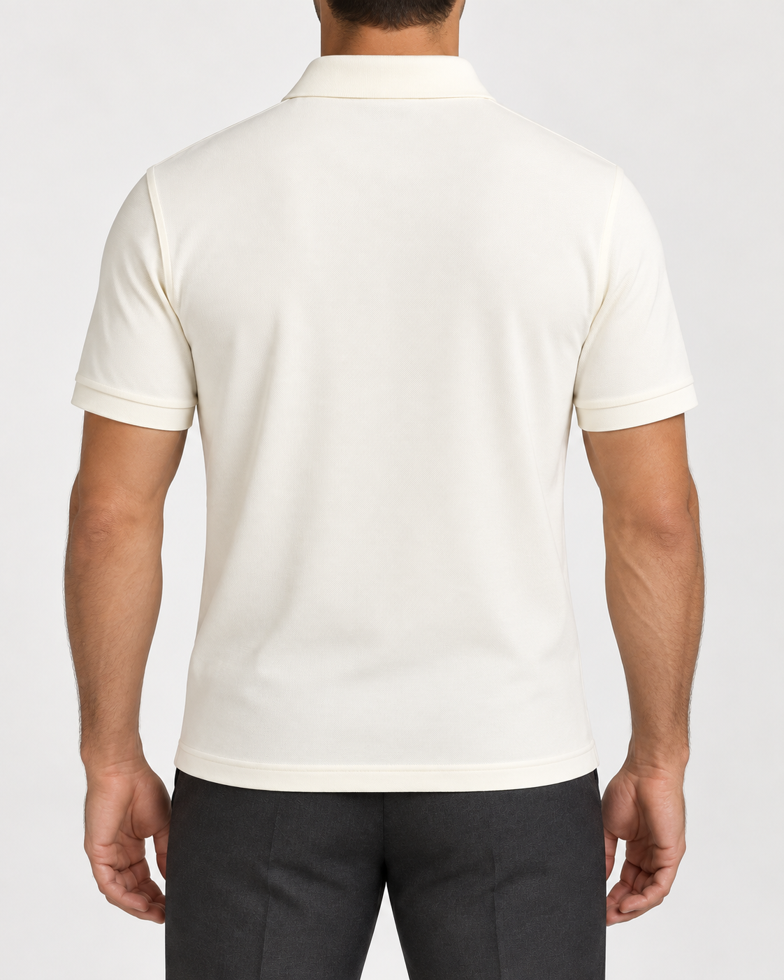 Ivory Zip-Neck Logo Polo Shirt - view 3