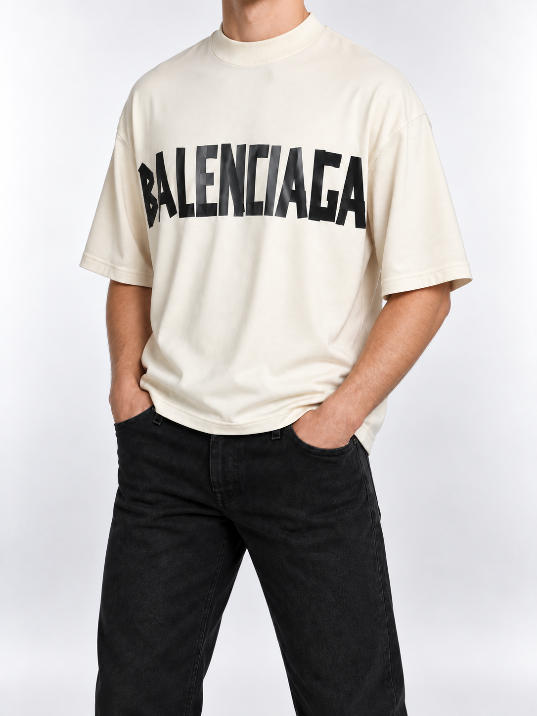 Men’s Ivory Off-Shoulder Logo T-Shirt - view 4