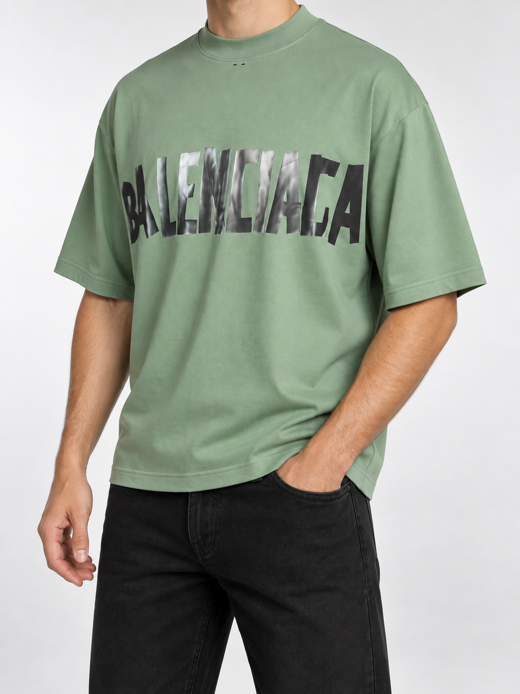 Men’s Sage Green Statement-Logo T-Shirt - view 2