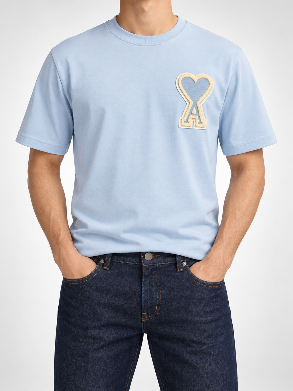 Men’s Powder Blue Heart-A T-Shirt - front view