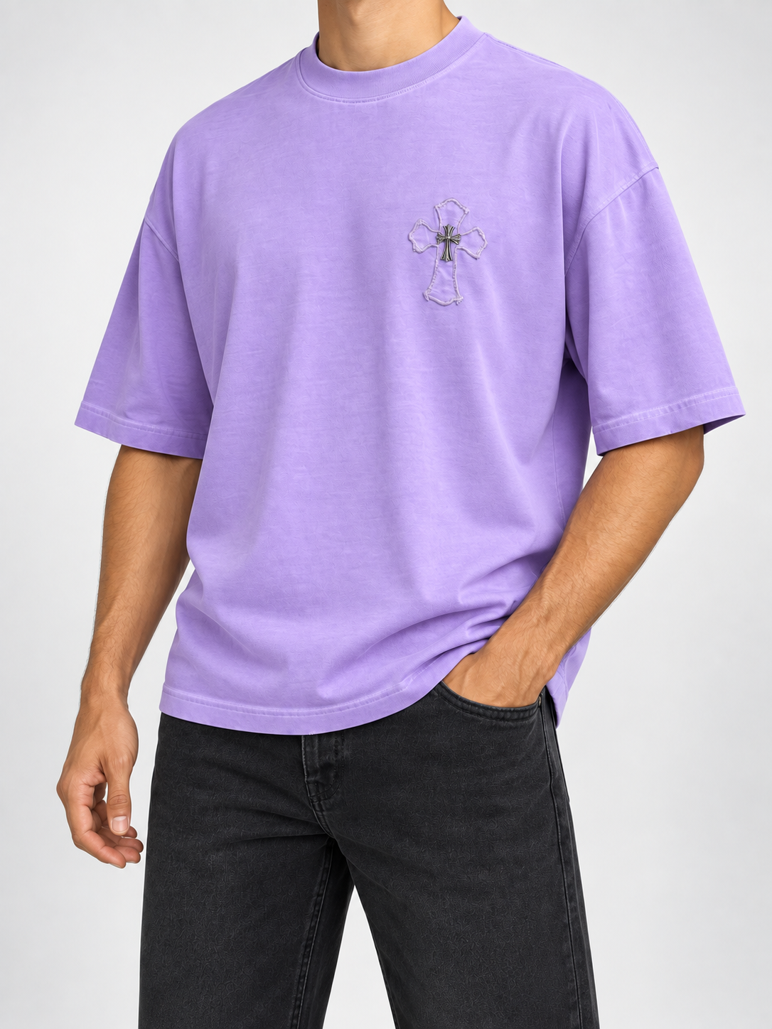 Men’s Lavender Cross-Heart T-Shirt - view 2