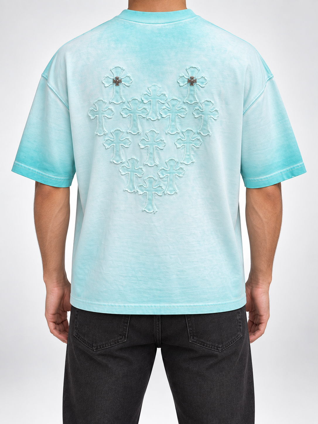 Men’s Washed Mint Cross-Heart T-Shirt - view 4