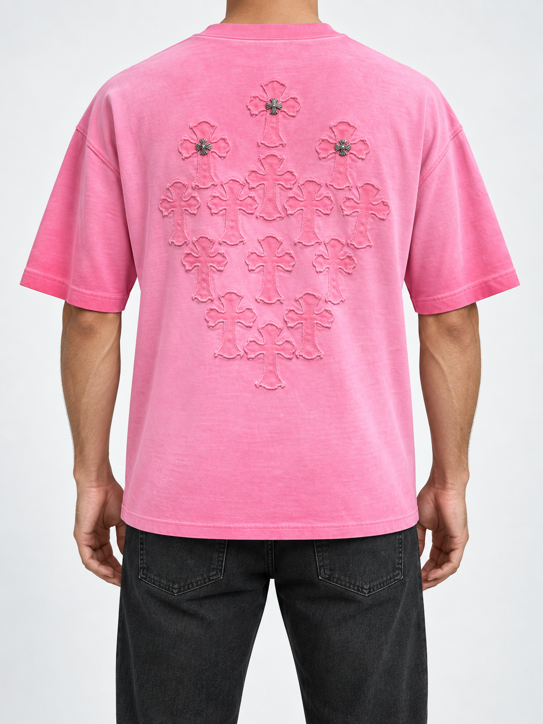 Men’s Washed Pink Cross-Heart T-Shirt - view 4