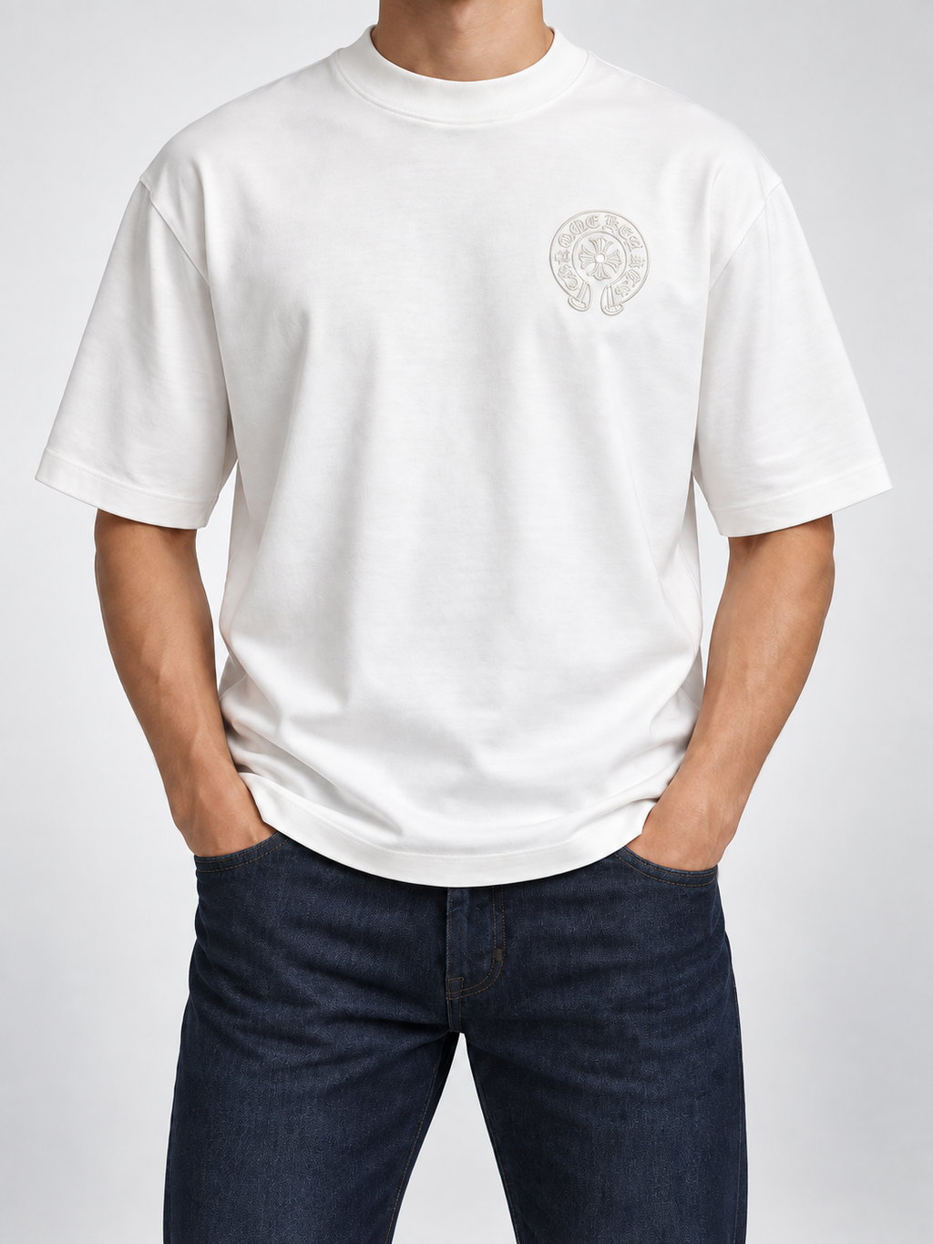 Men’s Ivory-White Tonal Horseshoe T-Shirt - view 3