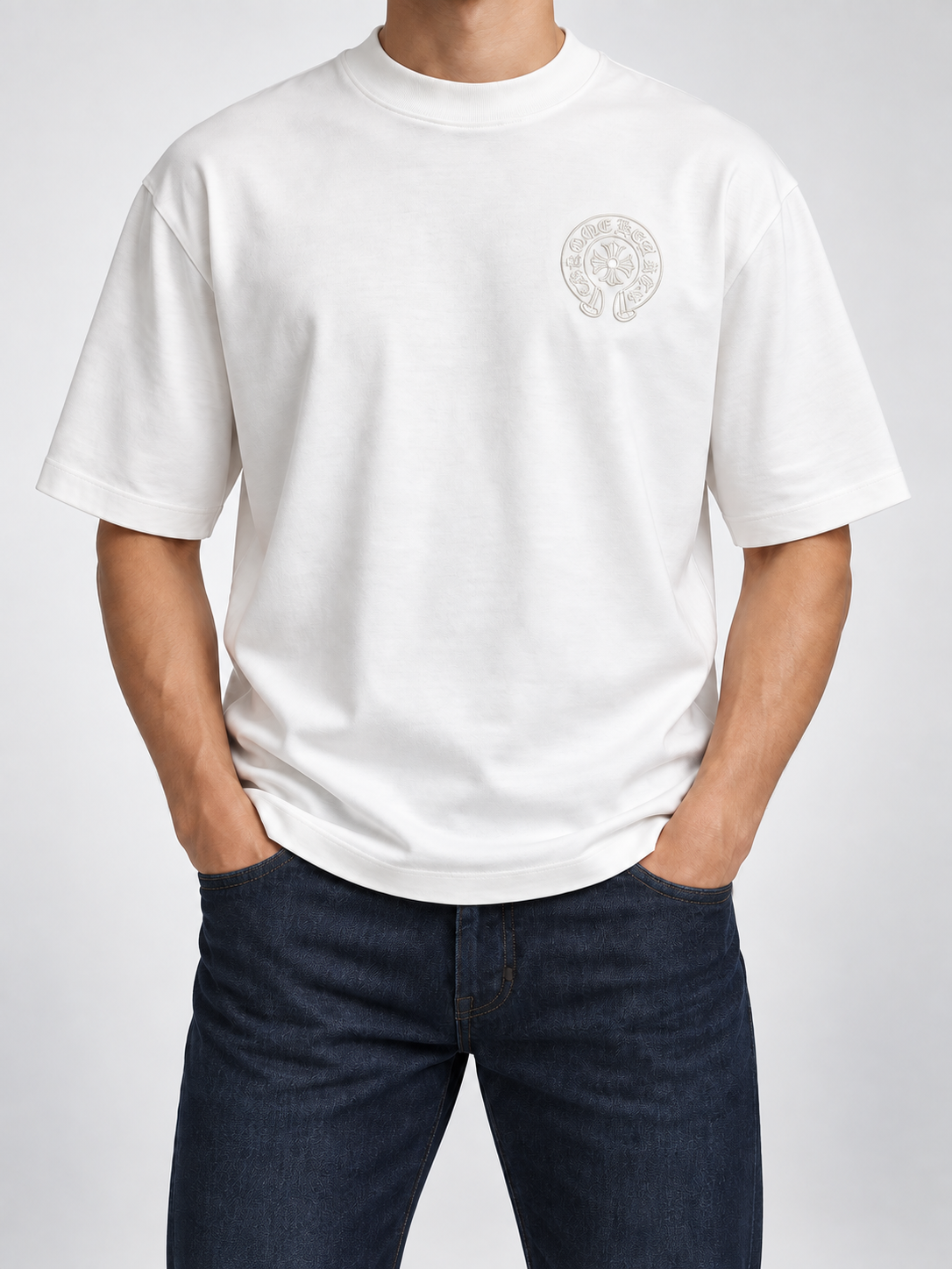 Men’s Ivory-White Tonal Horseshoe T-Shirt - view 3