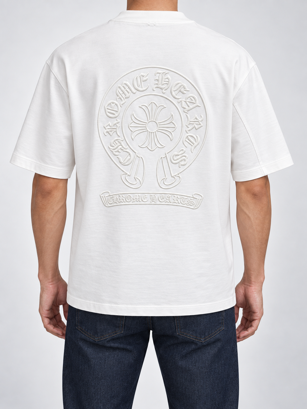Men’s Ivory-White Tonal Horseshoe T-Shirt - view 4