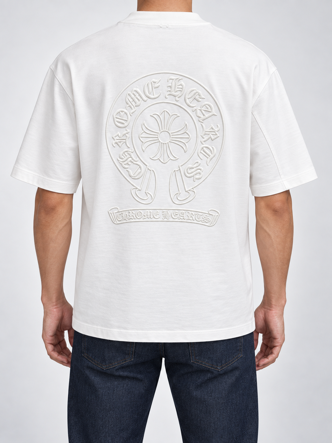 Men’s Ivory-White Tonal Horseshoe T-Shirt - view 4
