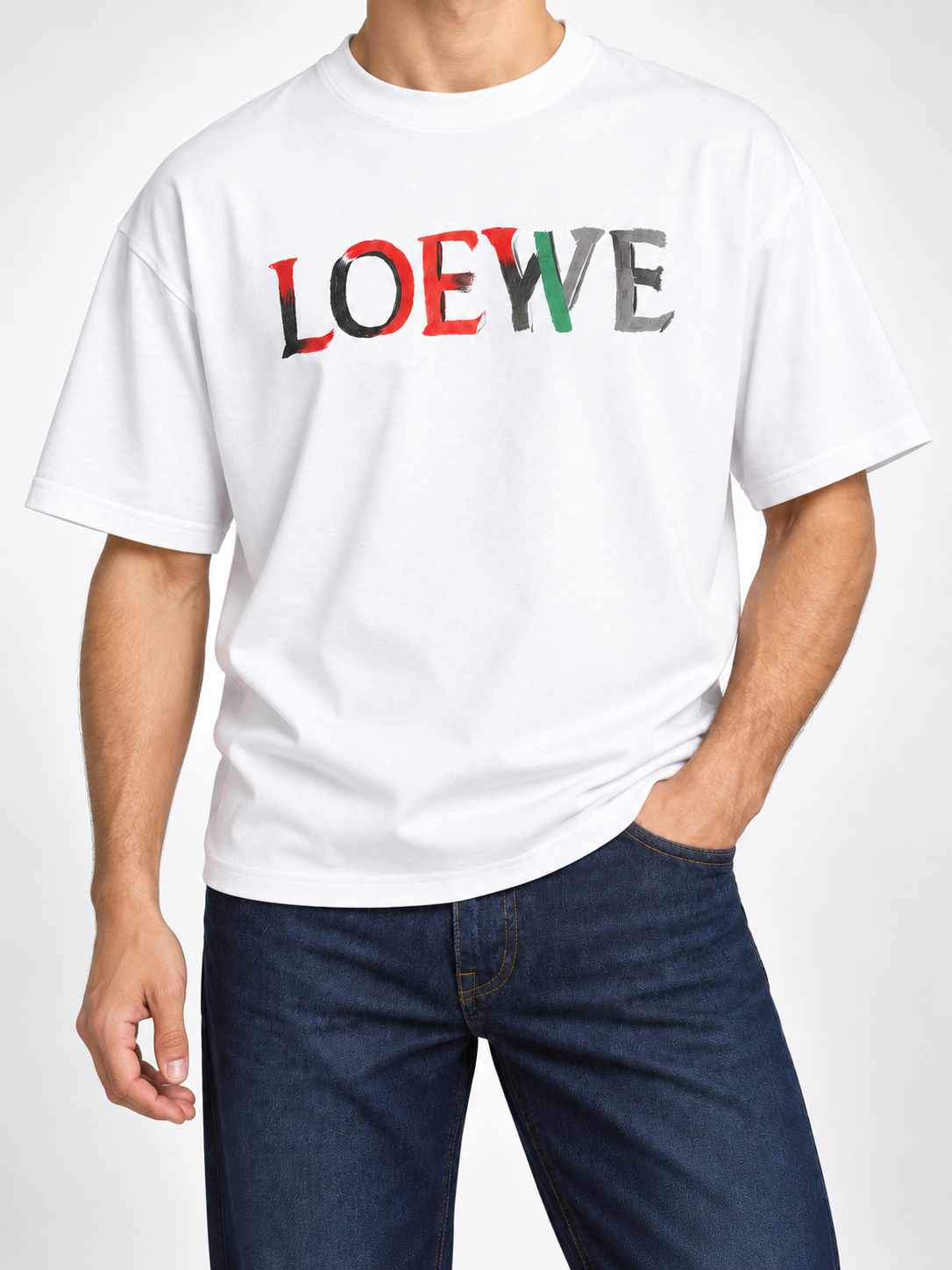 Men’s White Painted Logo T-Shirt - view 3