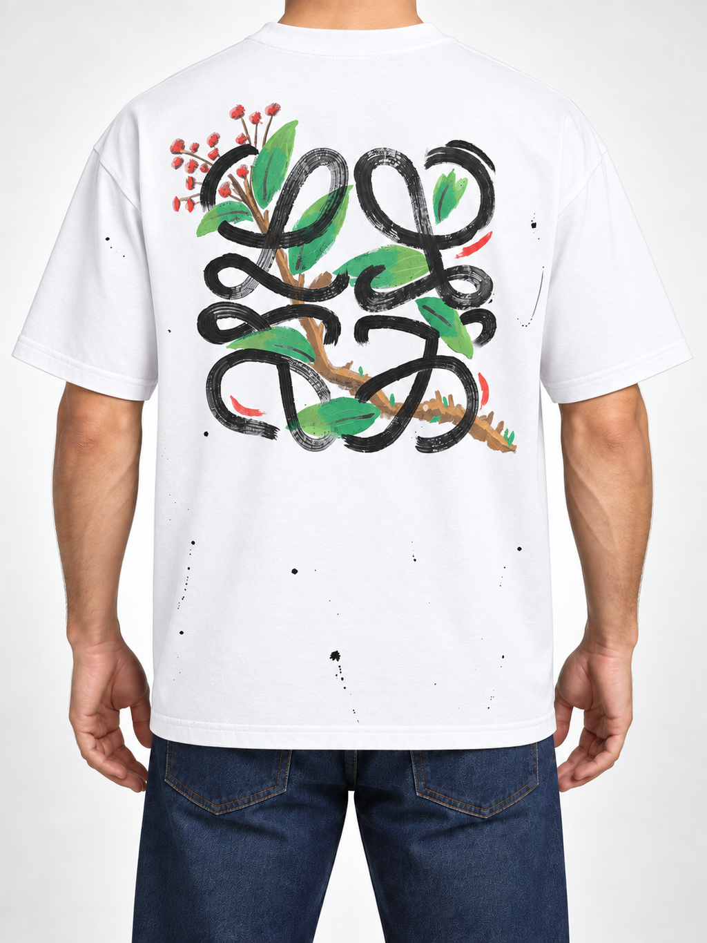 Men’s White Painted Logo T-Shirt - view 4