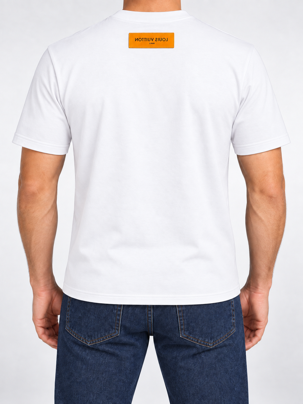 Men’s White Blue Sneaker Graphic T-Shirt - view 4