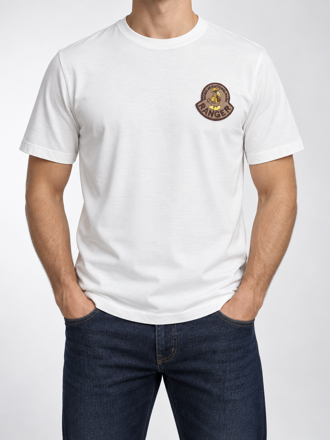 Men’s White Ranger Patch T-Shirt - front view