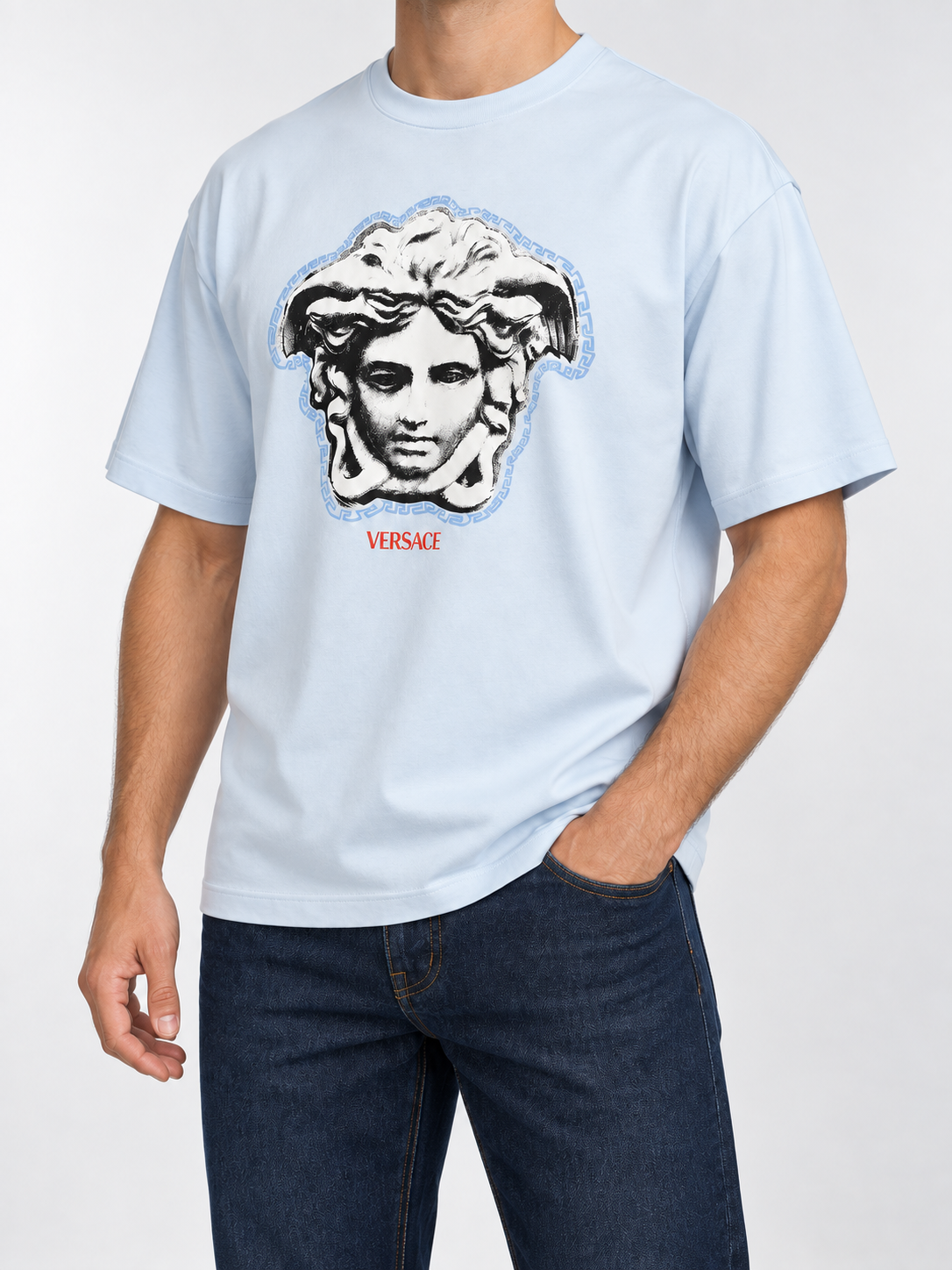 Men’s Ice Blue Medusa Drop-Shoulder T-Shirt - view 2
