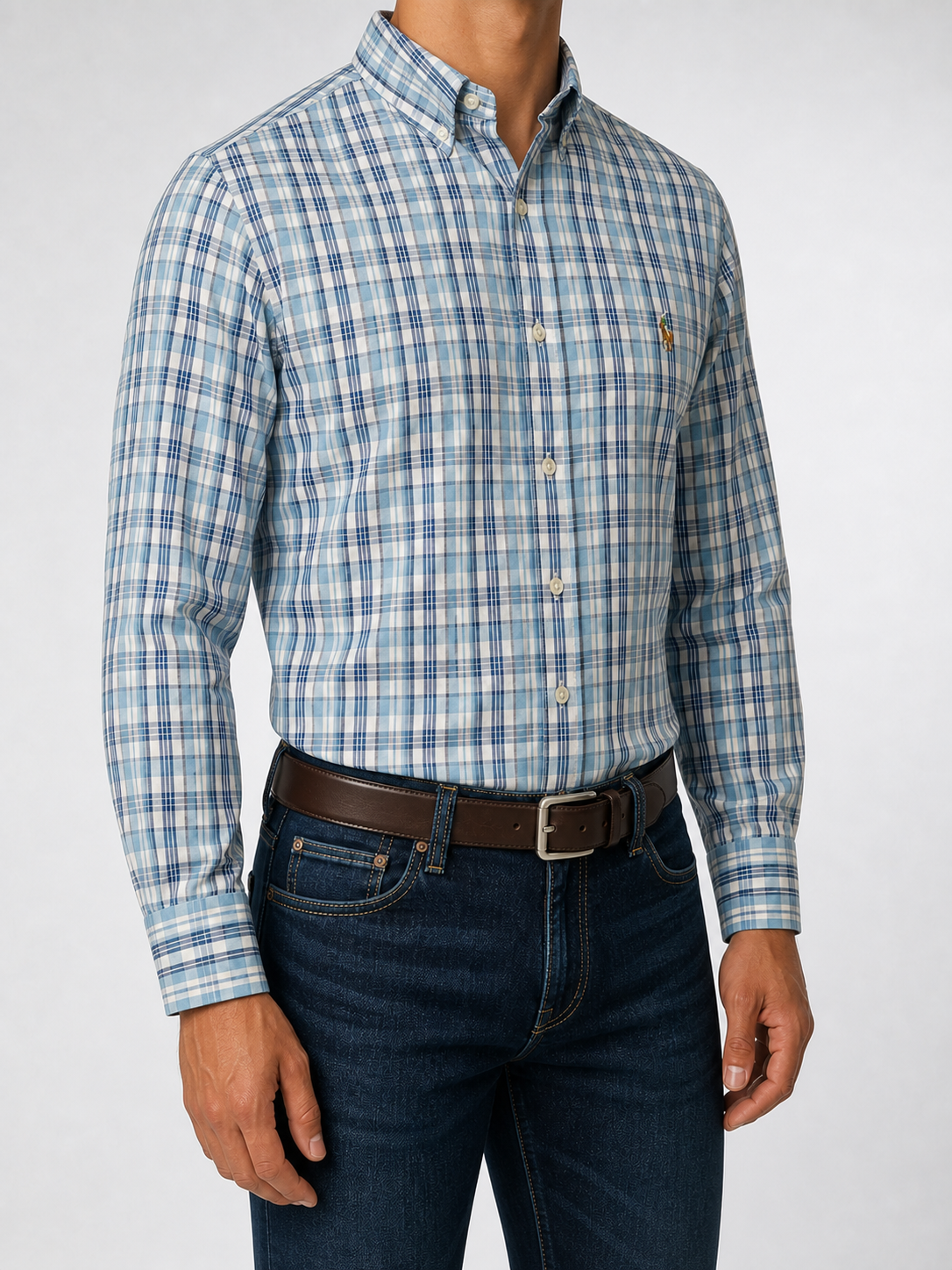 Men’s Blue Multicheck Shirt - view 3