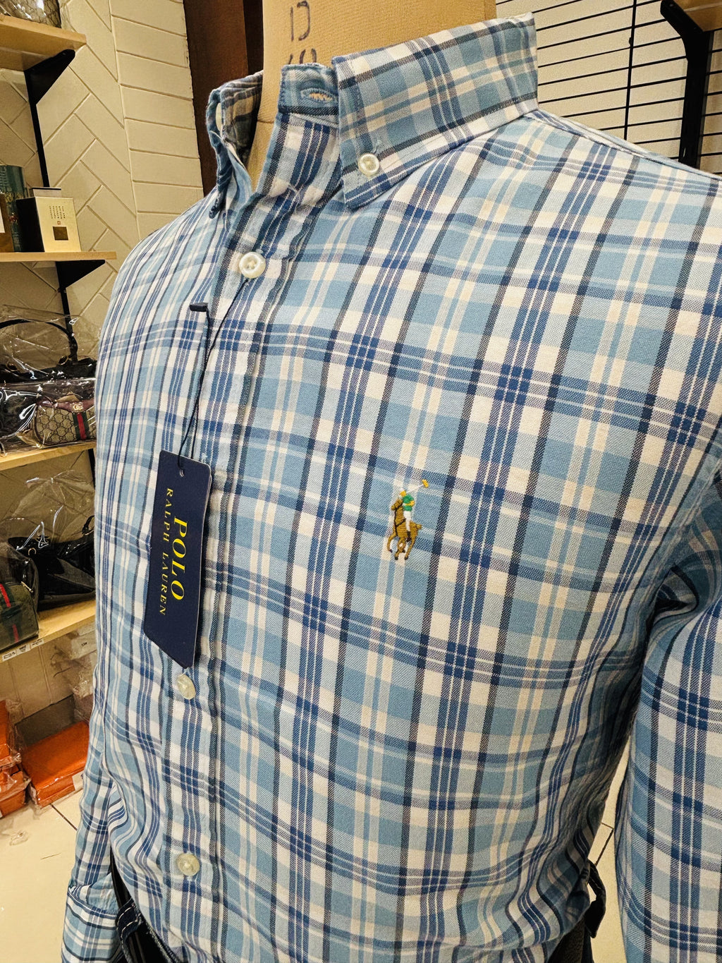 Men’s Blue Multicheck Shirt - view 4