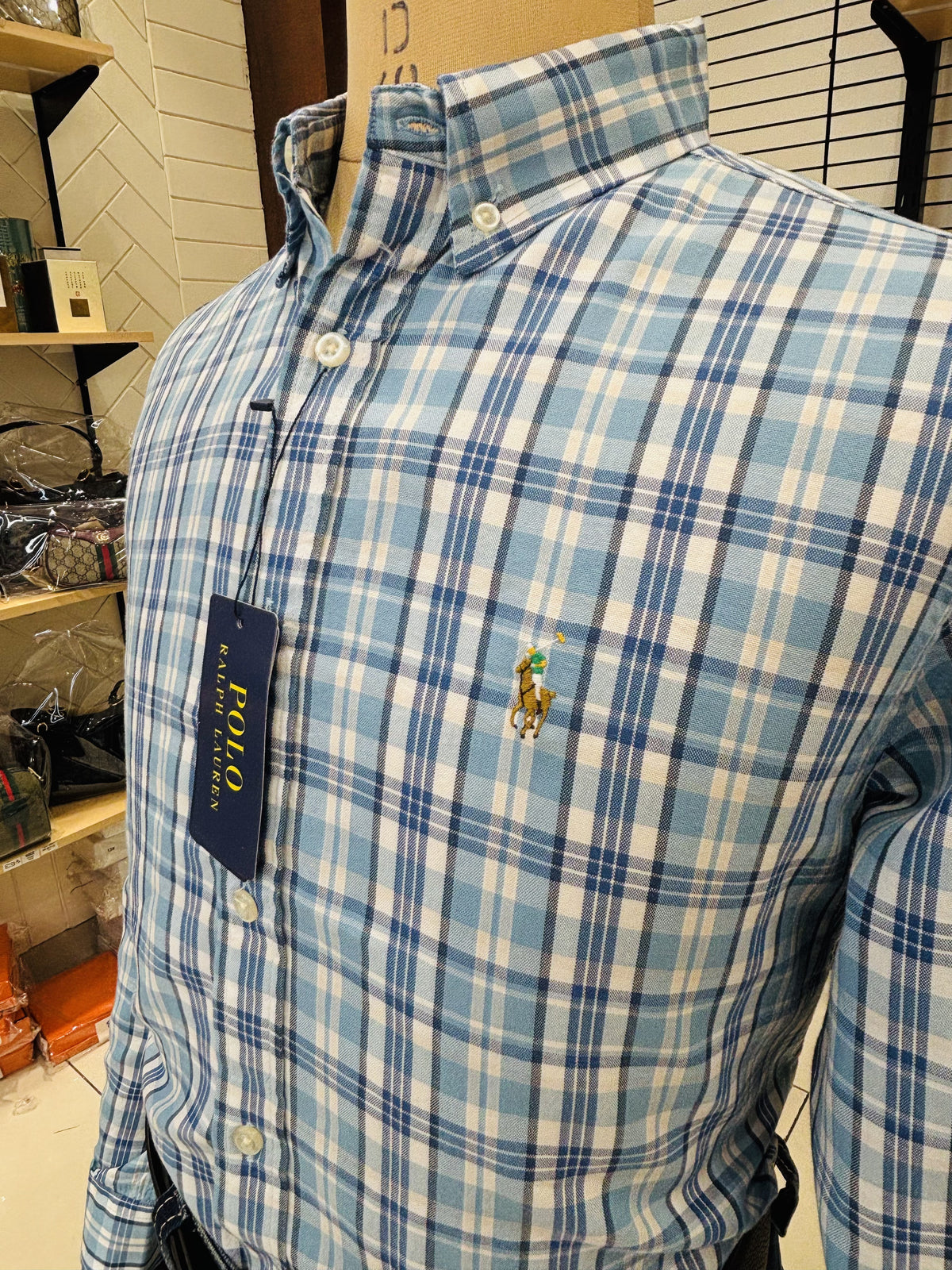Men’s Blue Multicheck Shirt - view 4