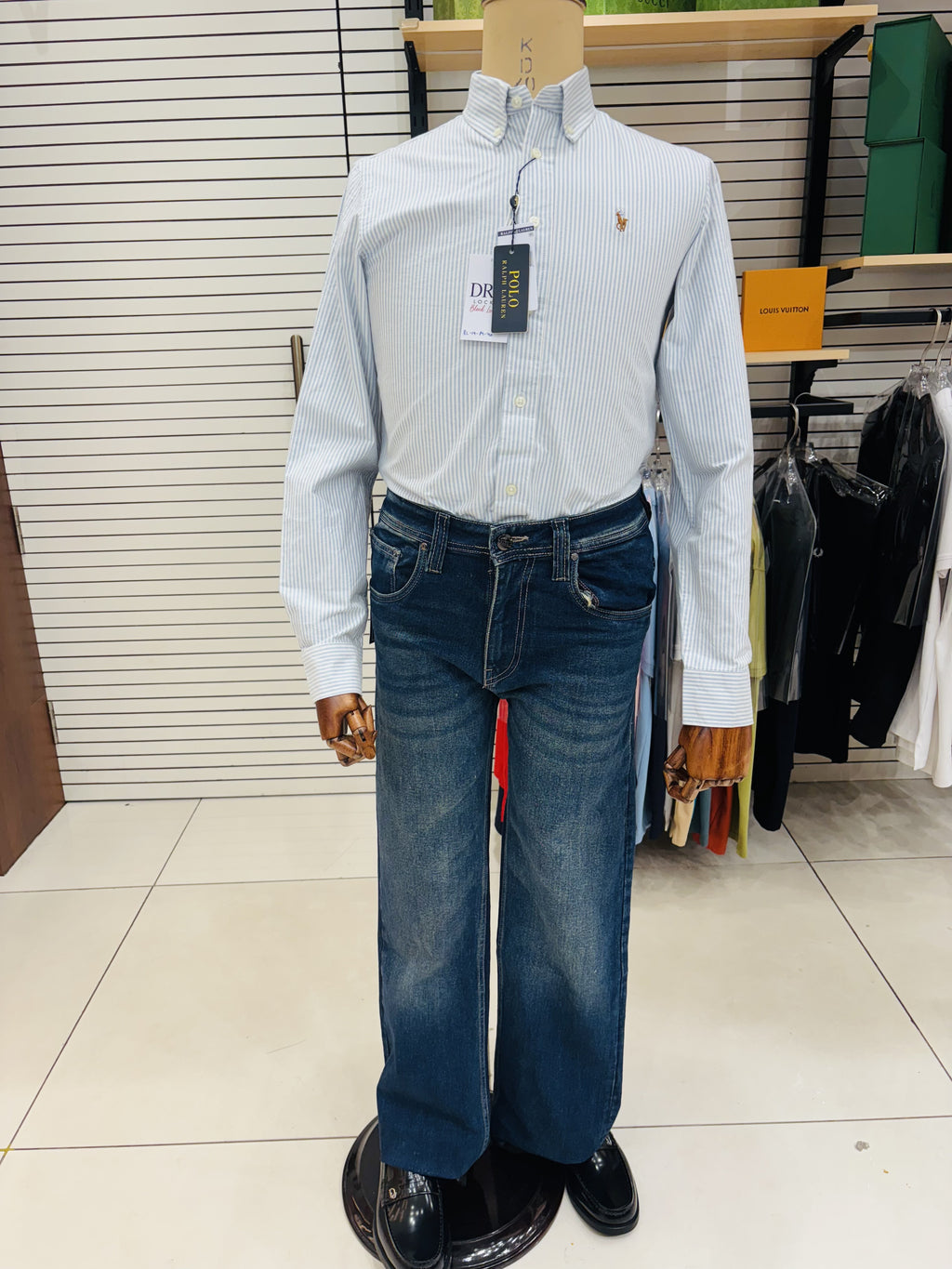 Men’s Sky Blue Fine-Stripe Shirt - view 2