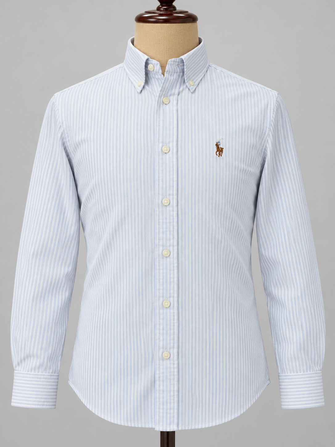 Men’s Powder Blue Pinstripe Shirt - front view