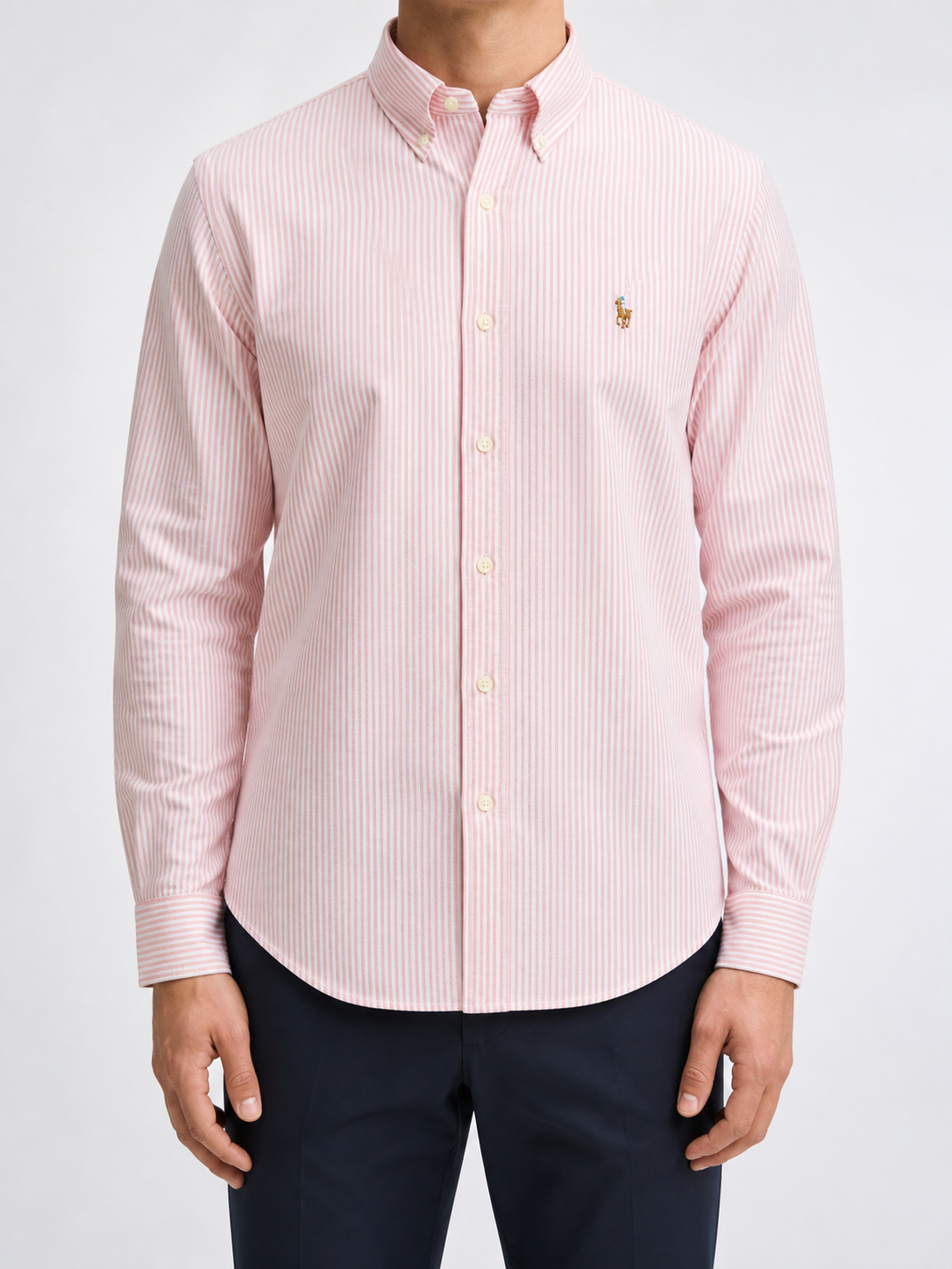 Men’s Soft Pink Pinstripe Shirt - front view