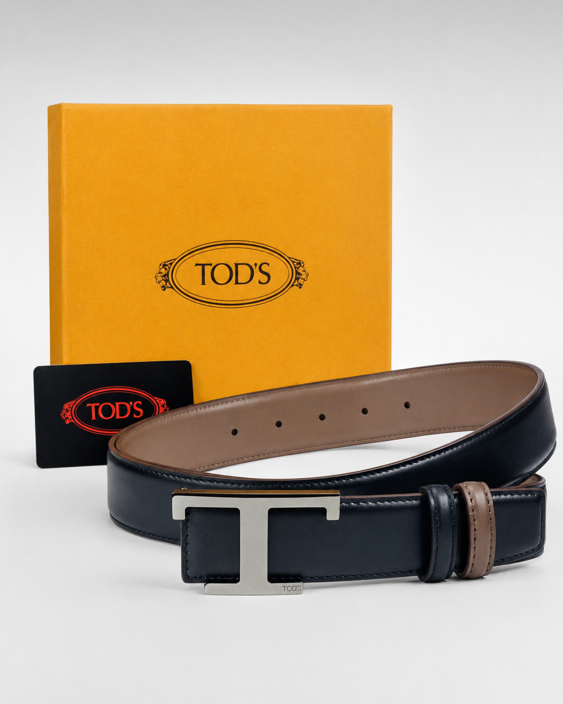 Black and Brown Reversible T-Buckle Belt - view 4