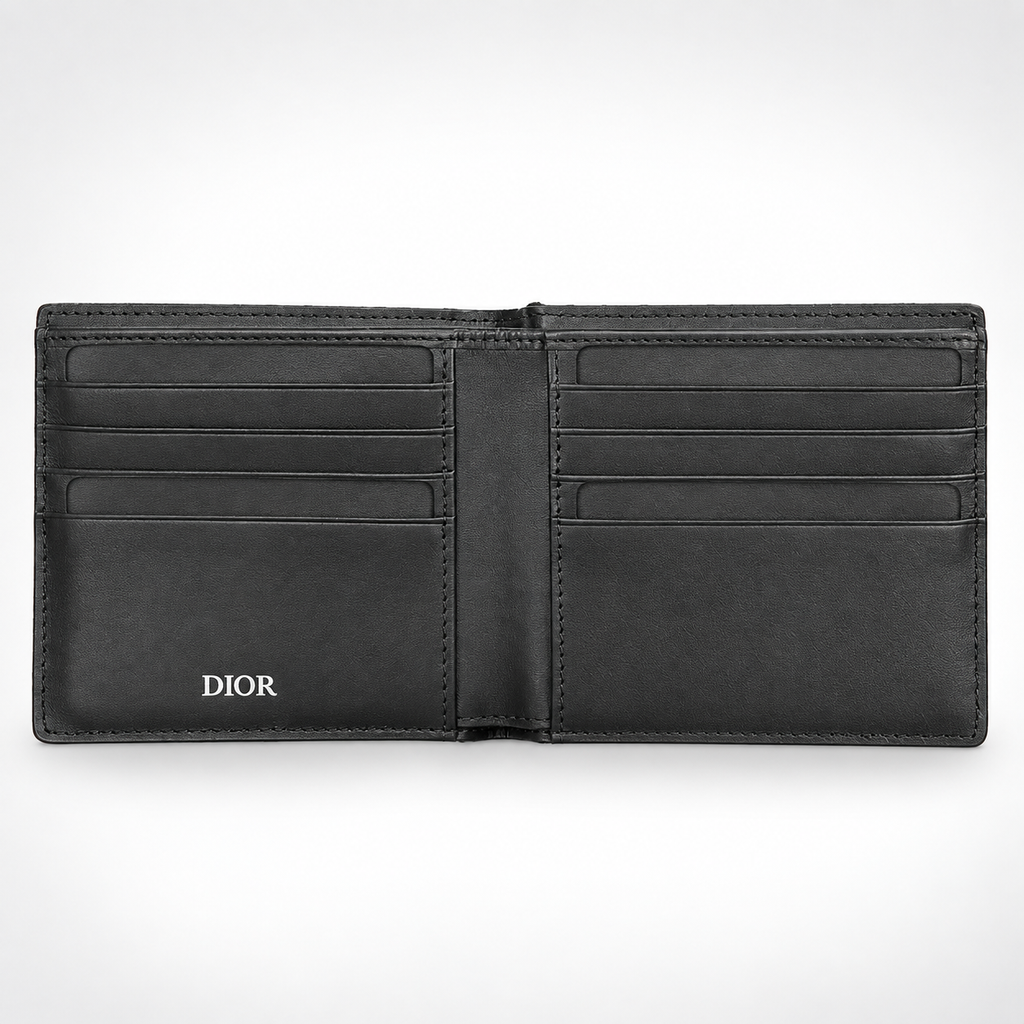Black Grey Woven Bifold Wallet - view 2