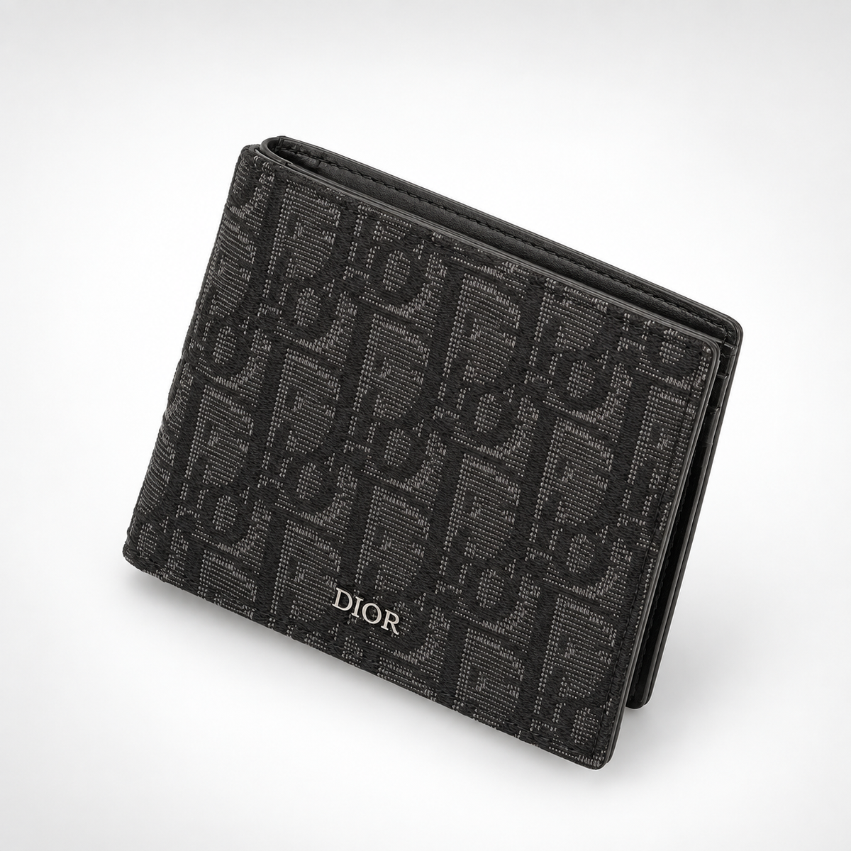 Black Grey Woven Bifold Wallet - view 3