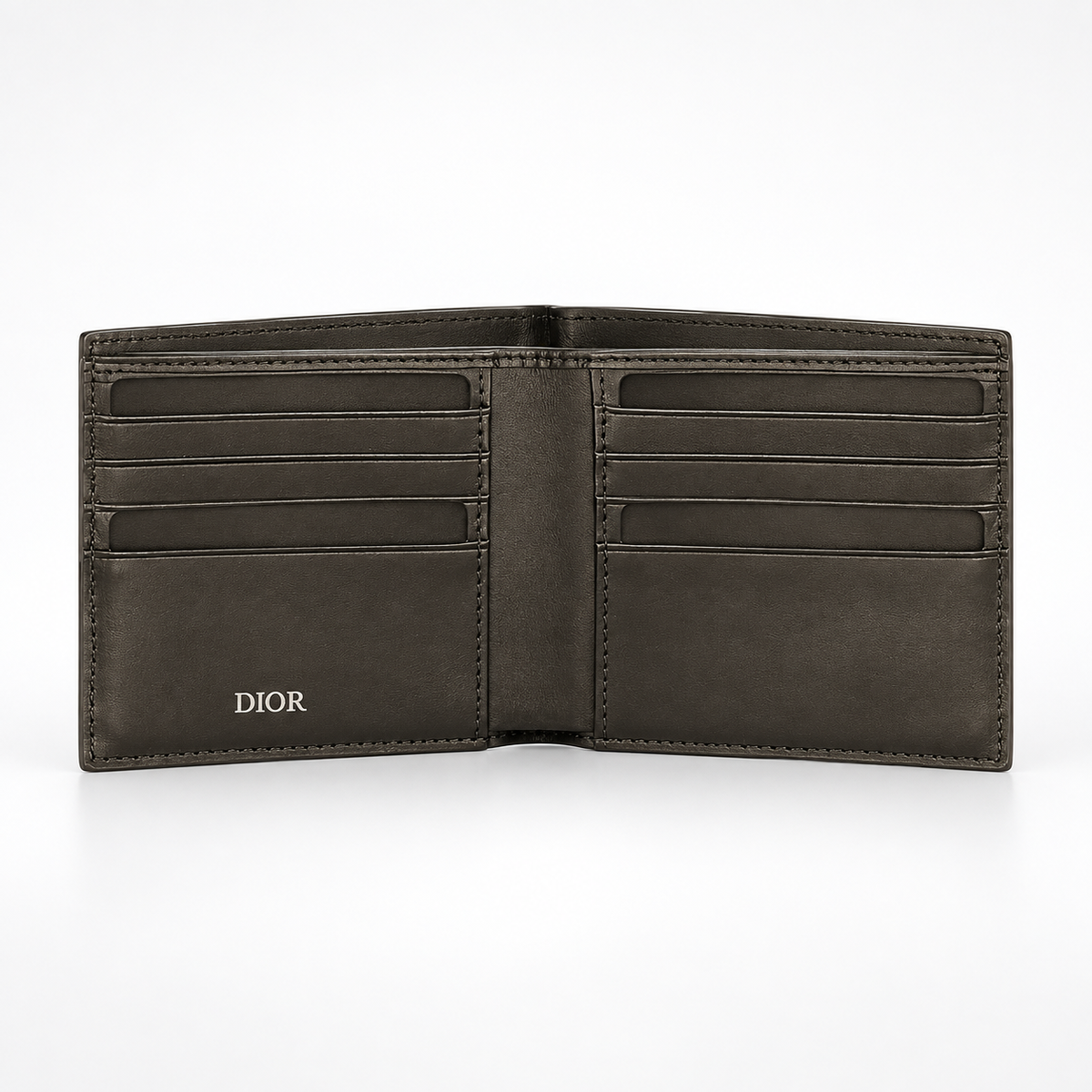 Metallic Pewter Grained Bifold Wallet - view 2