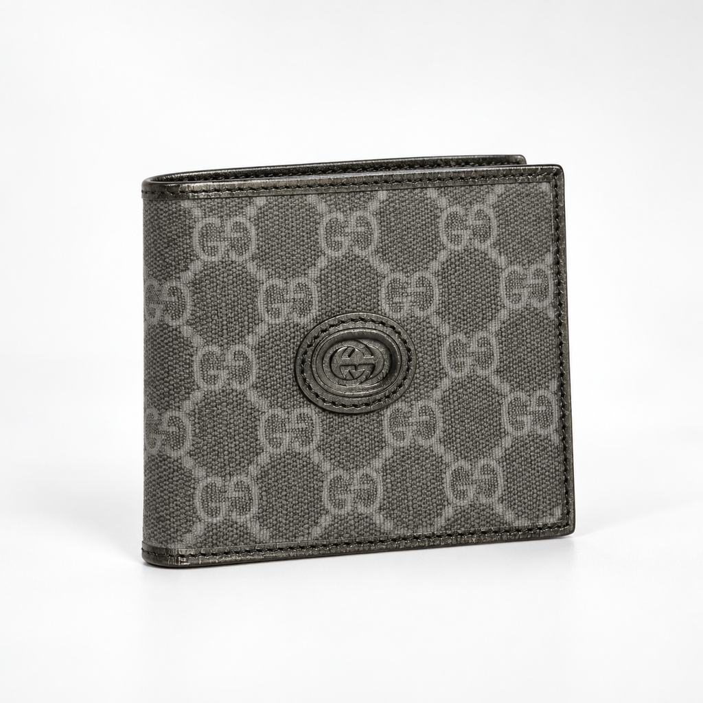 Black Monogram Bifold Wallet - front view